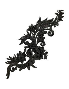Aplique bordado negro 37 x 14 cms cms