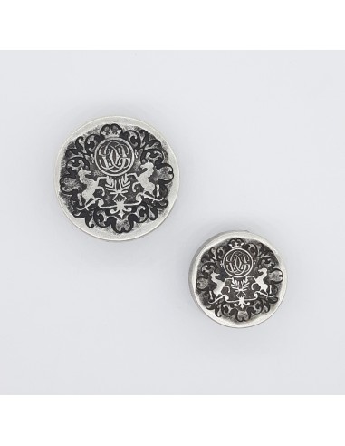 Botón metálico caballos plata