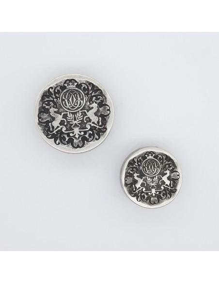 Botón metálico caballos plata
