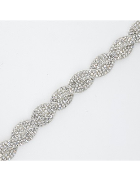Galón fantasía trenza strass 12 mm