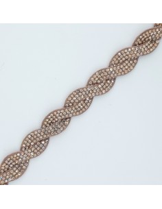 Galón fantasía trenza strass 12 mm