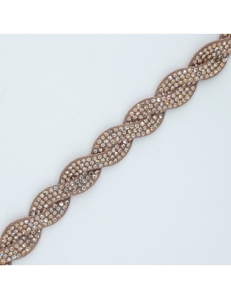 Galón fantasía trenza strass 12 mm