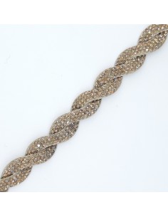 Galón fantasía trenza strass 12 mm 2