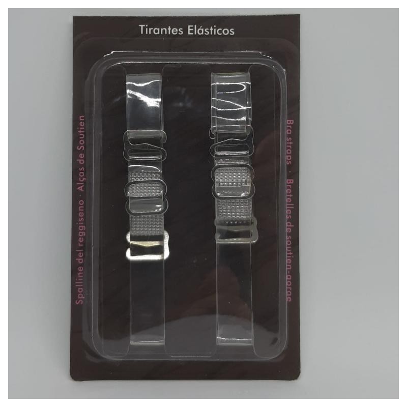 Tirante silicona elástico transparente de 1 cm. 