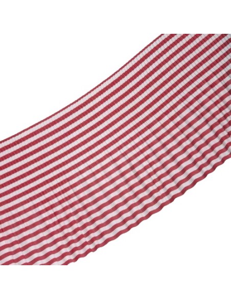 Volante plisado rayas 12 cms rojo