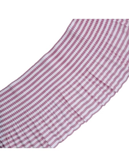 Volante plisado rayas 12 cms rosa