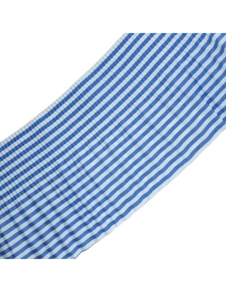 Volante plisado rayas 12 cms celeste