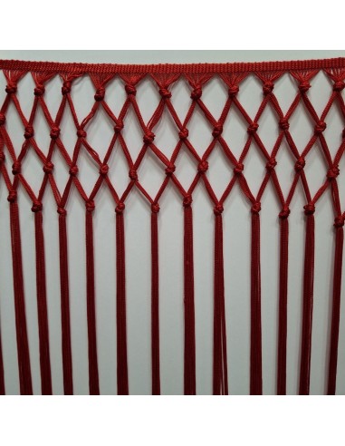 Fleco enrejado calado nudos rojo 40 cms