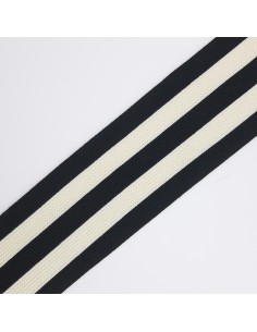 Cinta elástica punto negro rayas 53 mm