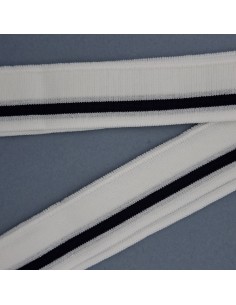 Patente estrecha blanco con rayas de 3,5 x 120 cms