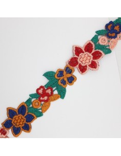 Galón flores multicolor de 4 cms