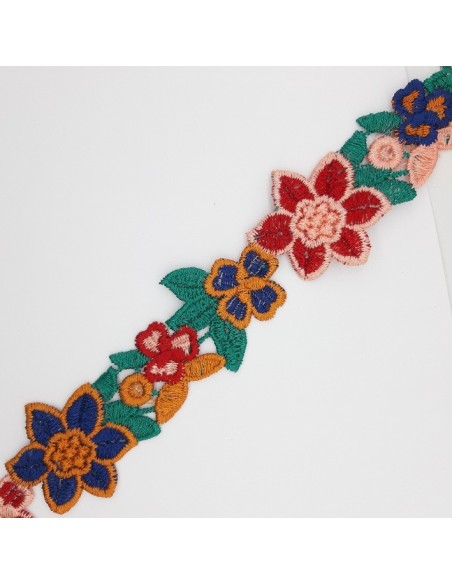 Galón flores multicolor de 4 cms