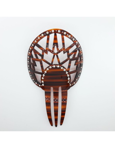 Peinecillas de carey con piedras 14 x 9,5 cms