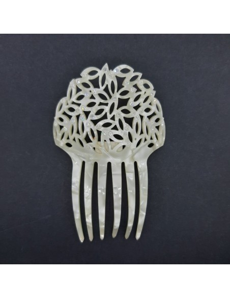 Peinecillas de carey blanca con piedras