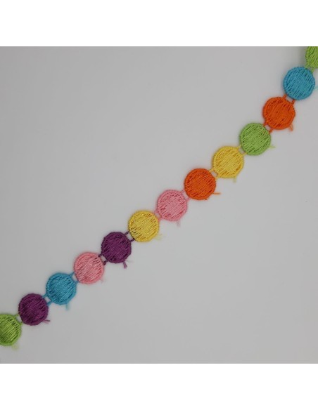 Galón círculos multicolor 1,3cm