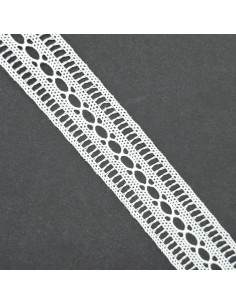 Pasacinta encaje bolillo blanco 2,5 cms | Mercería Alfambra