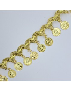 Cinta monedas metálicas doradas | Mercería Alfambra