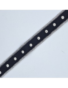 Galón con tachas negro metalizado | Mercería Alfambra