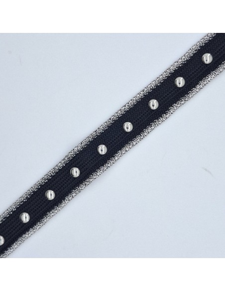 Galón con tachas negro metalizado | Mercería Alfambra