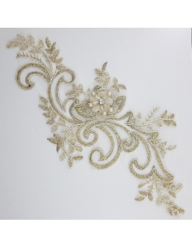 Aplicación bordada dorado claro | Mercería Alfambra
