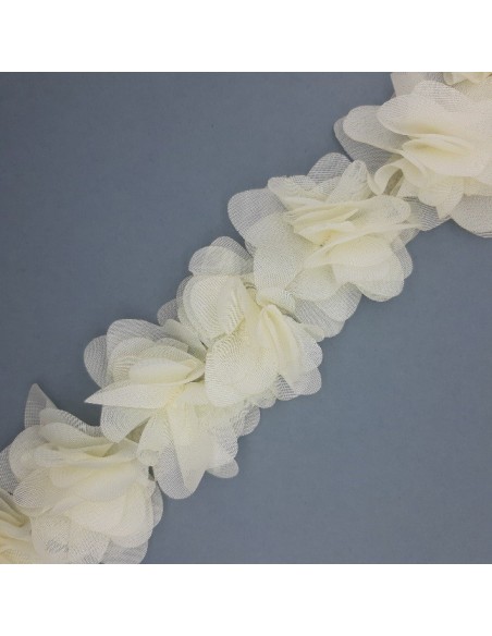 Tira flores organdí | Mercería Alfambra