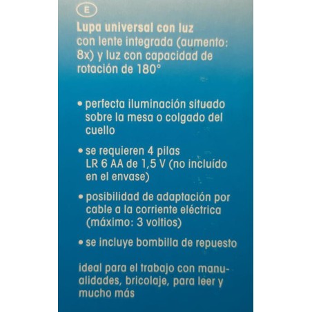 Lupa universal con luz para costura.