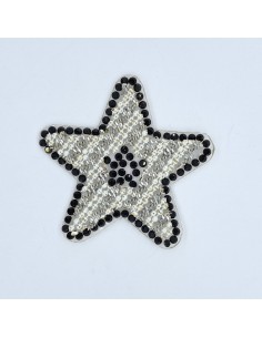 Aplicación en forma de estrella con cristales de color termoadhesiva  2