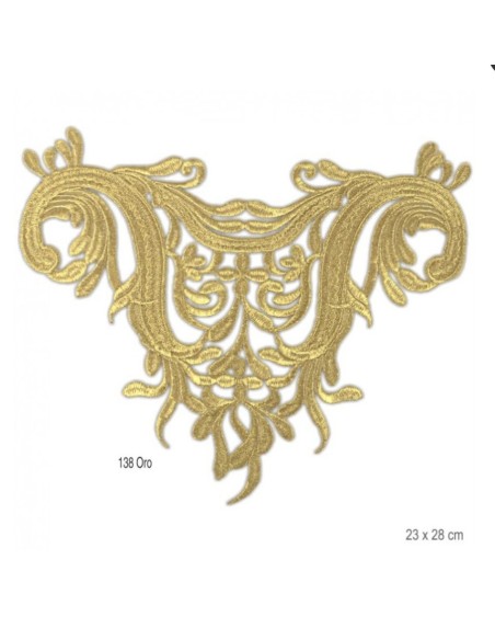 Aplicación dorada bordada termoadhesiva   | Mercería Alfambra