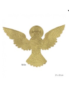 Aplique bordado dorado metalizado termoadhesivo   | Mercería Alfambra