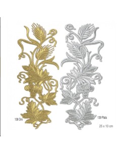 Aplique bordado metalizado termoadhesivo   | Mercería Alfambra