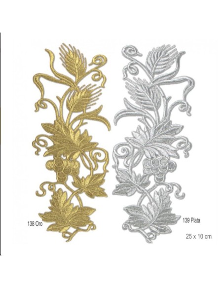 Aplique bordado metalizado termoadhesivo   | Mercería Alfambra