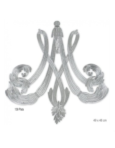 Aplique bordado metalizado termoadhesivo  oro y plata | Mercería Alfambra