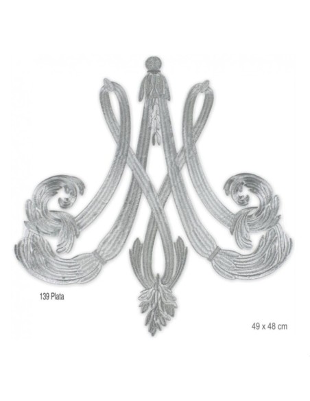 Aplique bordado metalizado termoadhesivo  oro y plata | Mercería Alfambra