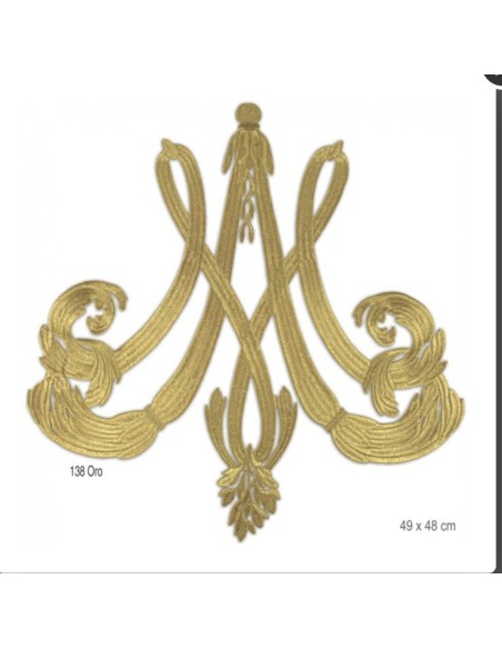 Aplique bordado metalizado termoadhesivo  oro y plata | Mercería Alfambra