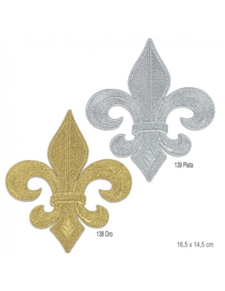 Aplique bordado metalizado oro y plata | Mercería Alfambra