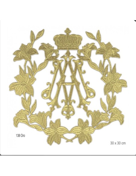 Aplique bordado metalizado oro y plata | Mercería Alfambra