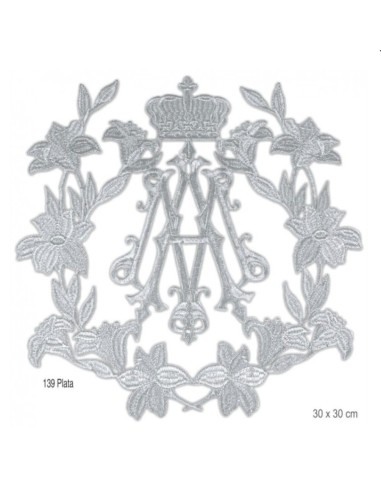 Aplique bordado metalizado oro y plata | Mercería Alfambra
