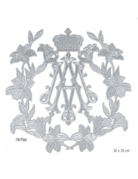Aplique bordado metalizado oro y plata | Mercería Alfambra