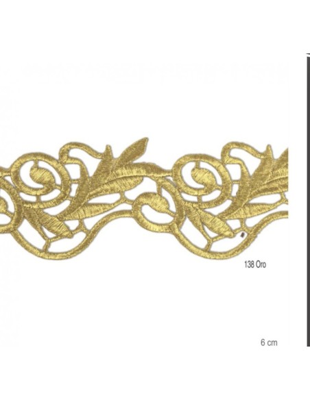 Galón bordado metalizado oro  | Mercería Alfambra