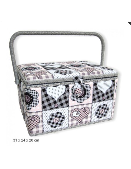 Costurero estampado corazones| Mercería Alfambra