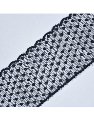 Encaje nylón negro plumeti 5 cm.