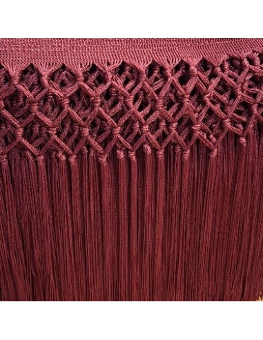 Fleco enrejado nudos 30 cm Burdeos