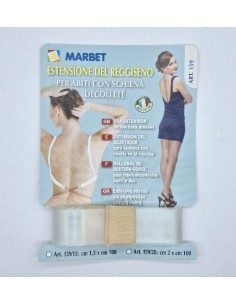 Extensión del sujetador silicona 2 corchetes de 2cm x 100 cm.