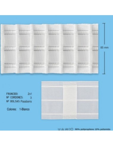 Cinta cortina fruncidora pasabarras