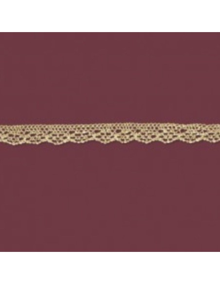 Encaje bolillo metalizado dorado.