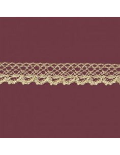 Puntilla encaje dorado metalizado 2,5 cm