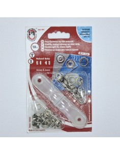 Broche presión doble arandela níquel.