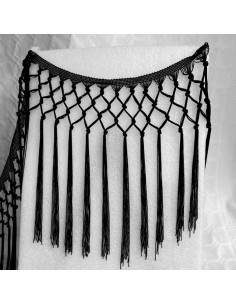 Fleco enrejado calado negro de 30 cms 2