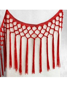 Fleco enrejado nudos rojo 30 cm