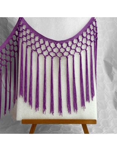 Fleco enrejado nudos calado 30 cm morado.